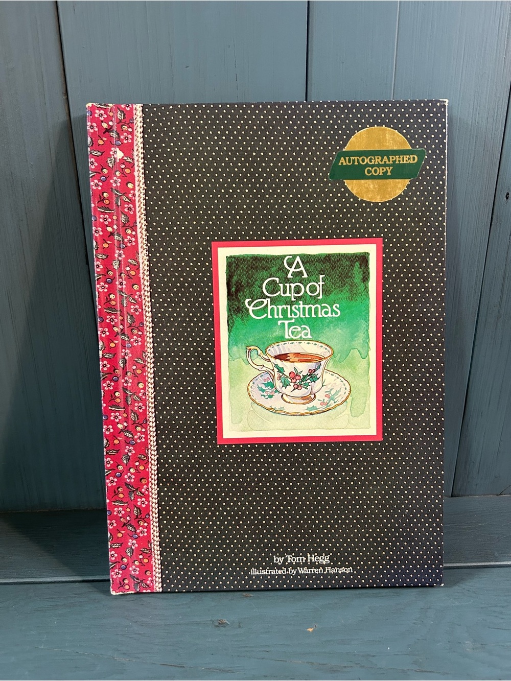 A Cup of Christmas Tea Hardcover Book - Black & Red Cover | 1982 Author Signed